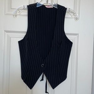 Pinstripe black vest